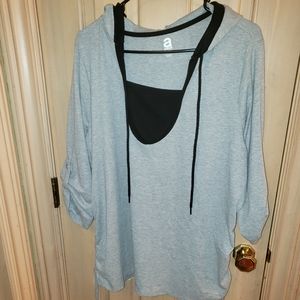 Avenue plus sz 18/20 Gray hooded Sweatshirt
